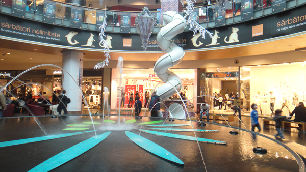 Spiral tube slide in Romania Spiral tube slide in a mall