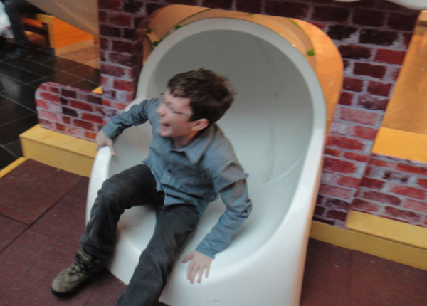 Spiral tube slide in Romania Spiral tube slide in a mall