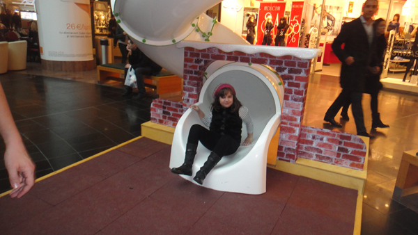 Spiral tube slide in Romania Spiral tube slide in a mall